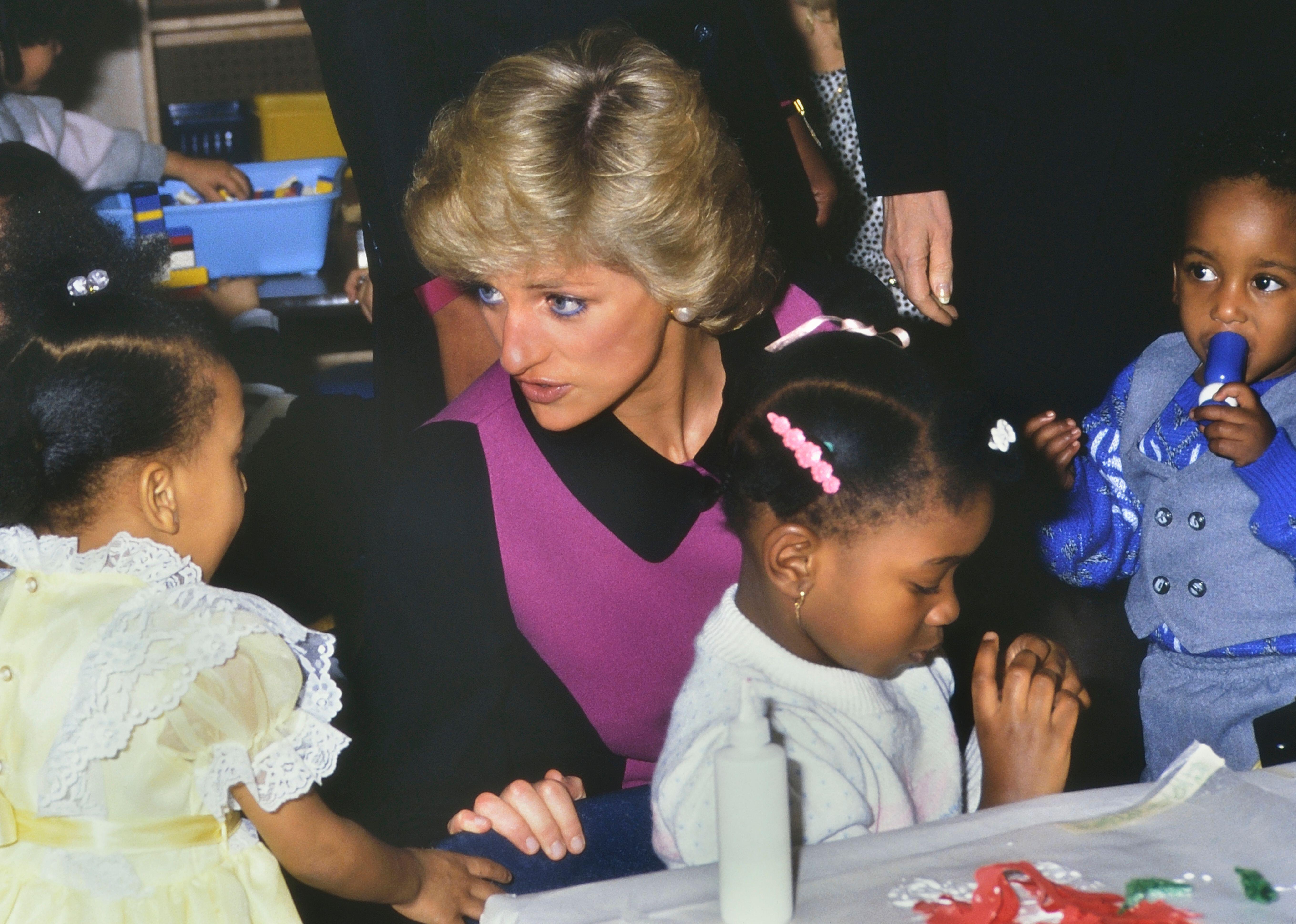 Princess Diana with homeless children at the Urban Family Center on New York’s Lower East Side in February1989