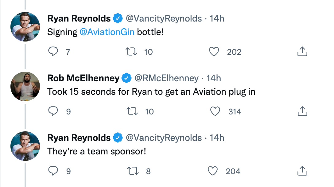 Reynolds and McElhenney on Twitter