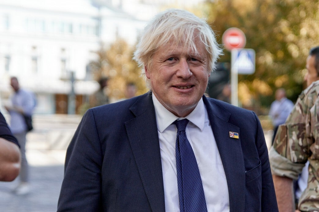 Boris Johnson, who made a surprise visit to Kyiv in support of Ukraine (Ukrainian Presidential Press Office/PA)