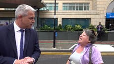 ‘You’ve done bugger all’: Furious woman interrupts Steve Barclay interview over ambulance delays