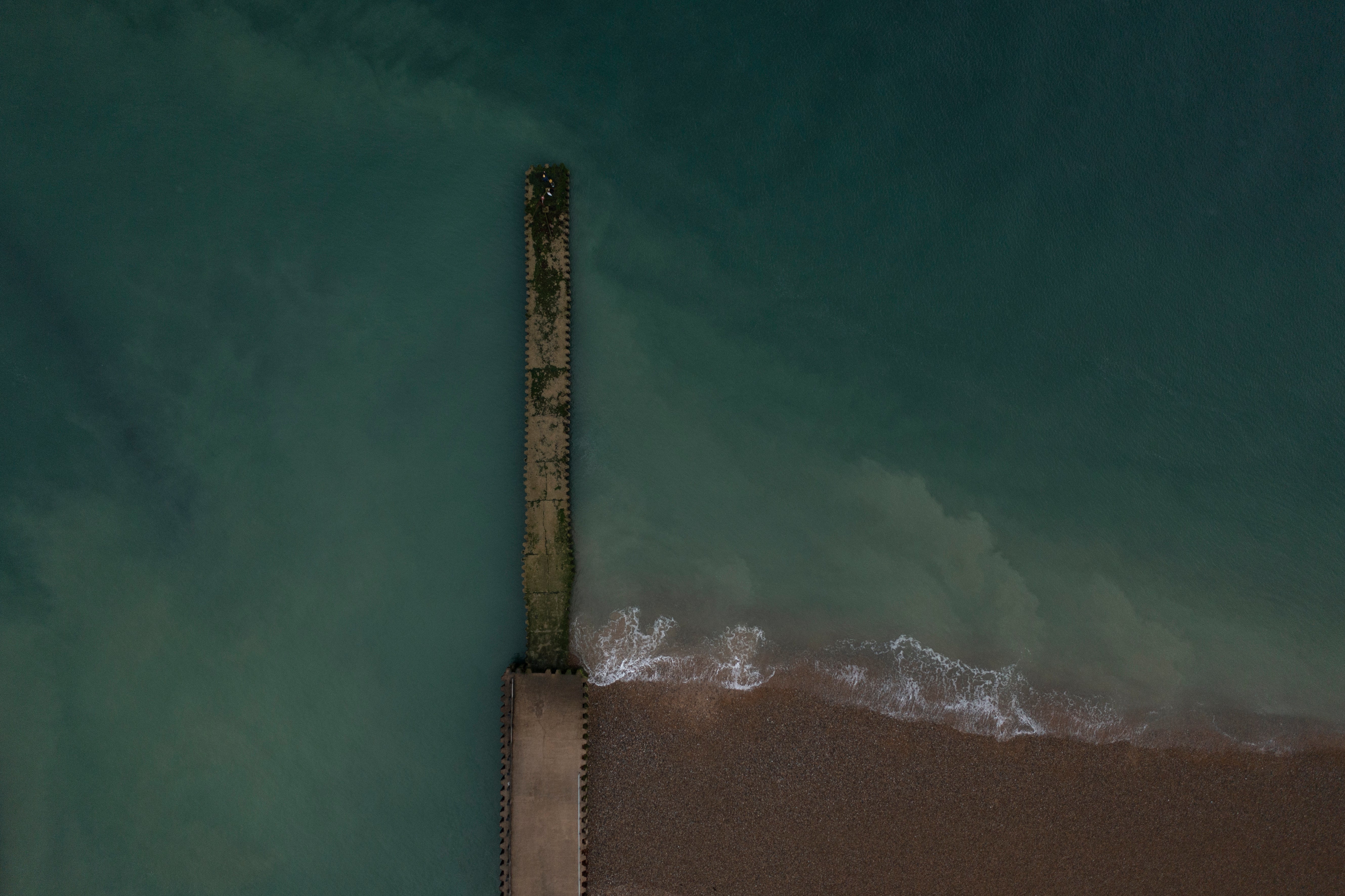 A jetty beneath which raw sewage had reportedly been discharged after heavy rain on 17 August in Seaford, East Sussex