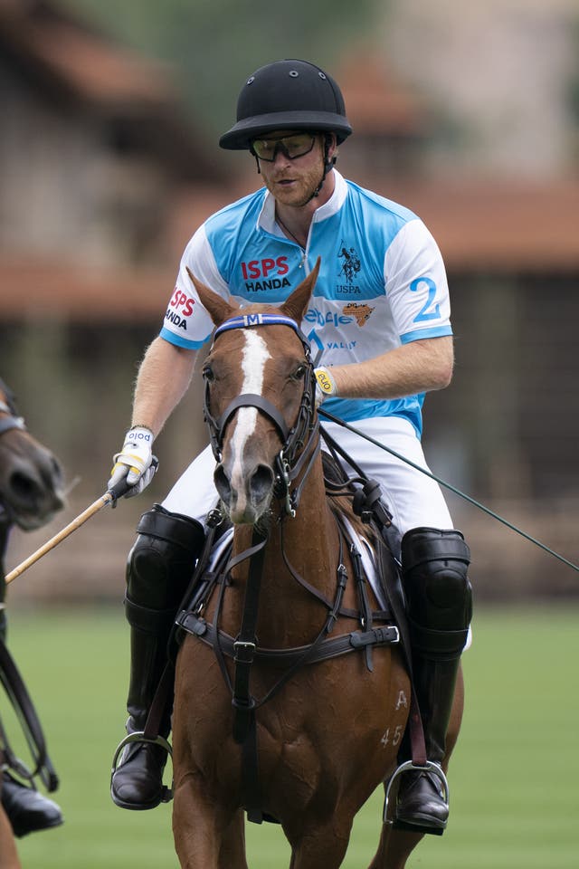 ‘Superstar’ Duke of Sussex rides to victory in annual US charity polo tournament (Kirsty O’Connor/PA)