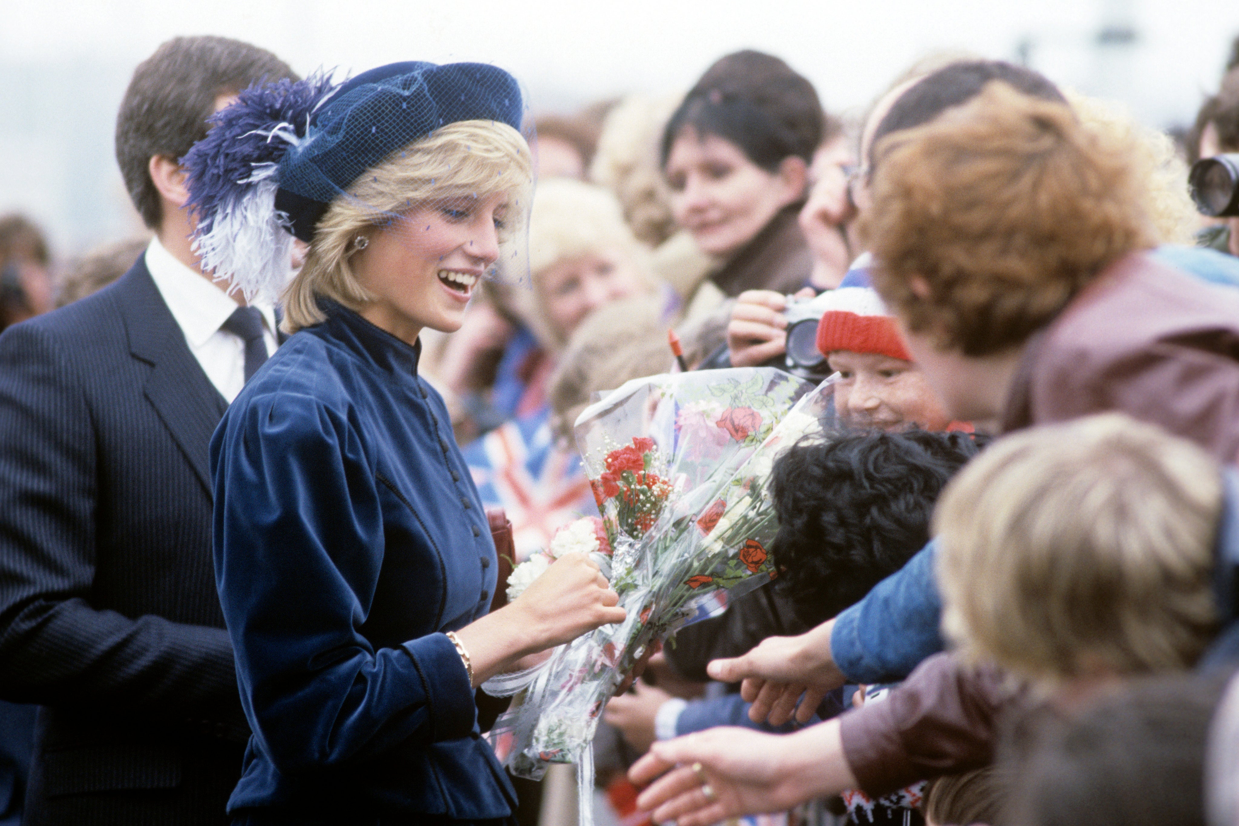 The Princess of Wales meets the crowds during a walkabout on the new Redheugh Bridge over the River Tyne in 1983 (Ron Bell/PA)