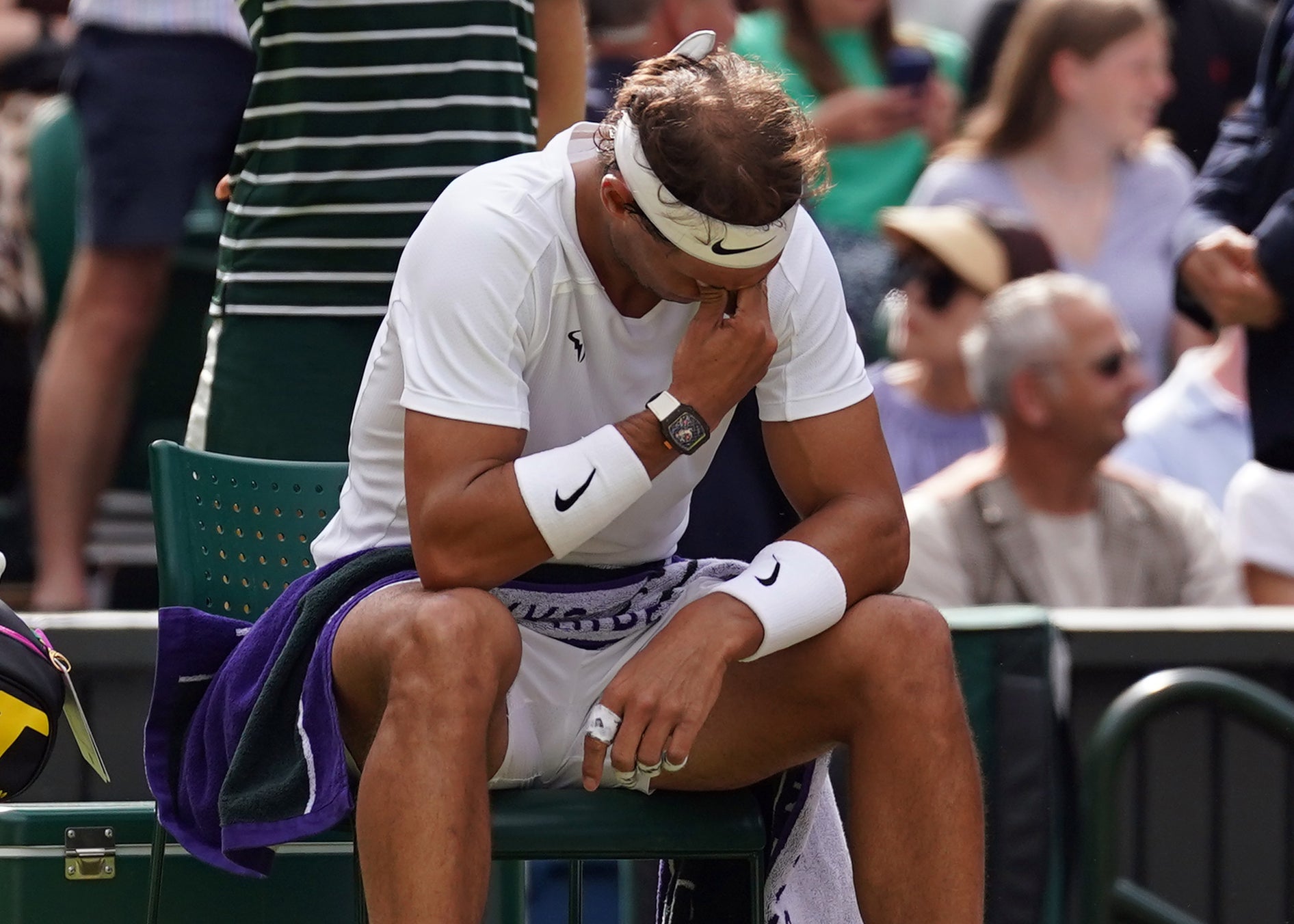 Rafael Nadal was forced out of Wimbledon by an abdominal injury (Adam Davy/PA)