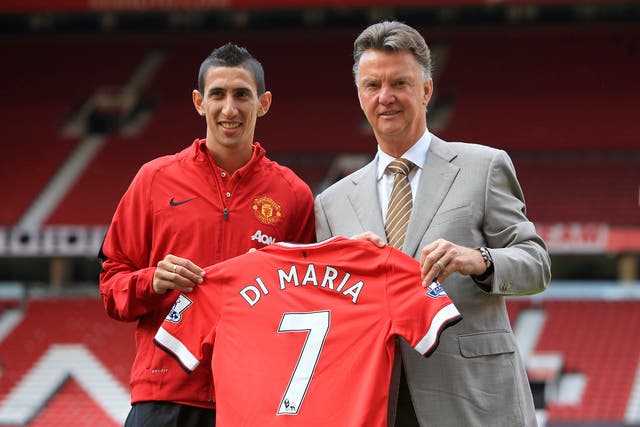 Angel Di Maria joined Manchester United, on this day in 2014 (Peter Byrne/PA)