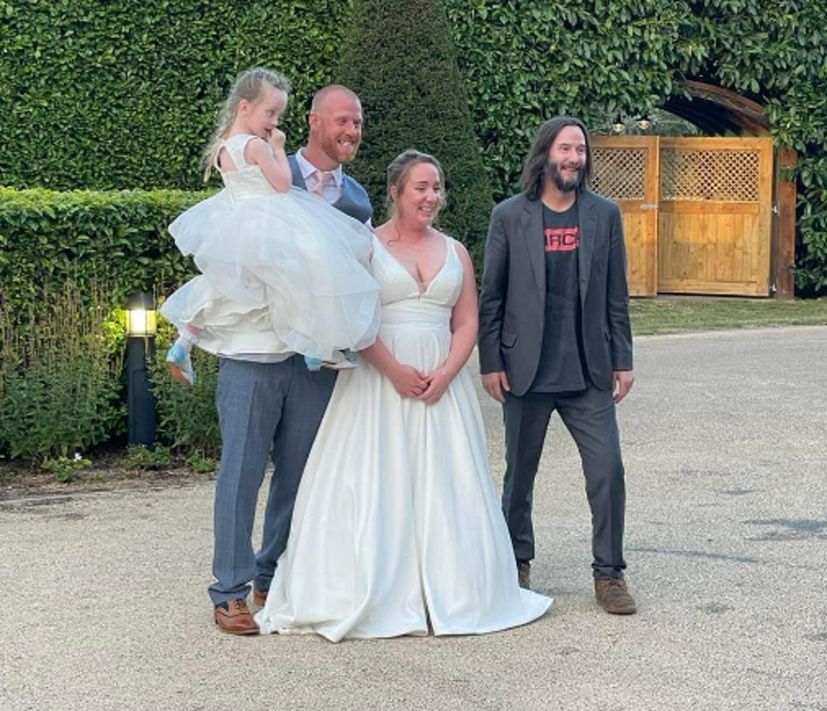Keanu Reeves crashes couple’s Northampton wedding reception