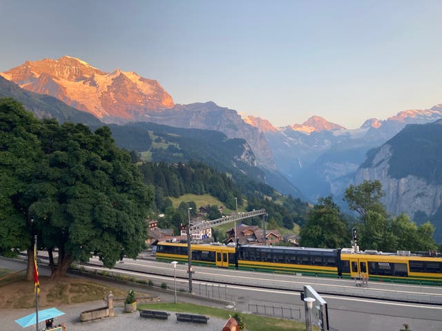 <p>The train in Jungfrau, Switzerland</p>