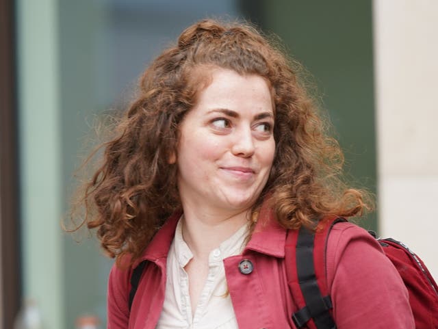 Campaigner Emily Brocklebank outside Westminster Magistrates’ Court (Yui Mok/PA)