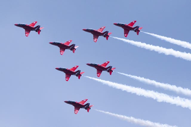 File photo dated 25/06/22 of The Red Arrows performing over Scarborough. Members of the Red Arrows are being investigated over allegations of “unacceptable behaviour” such as misogyny, bullying and sexual harassment. Issue date: Wednesday August 24, 2022.