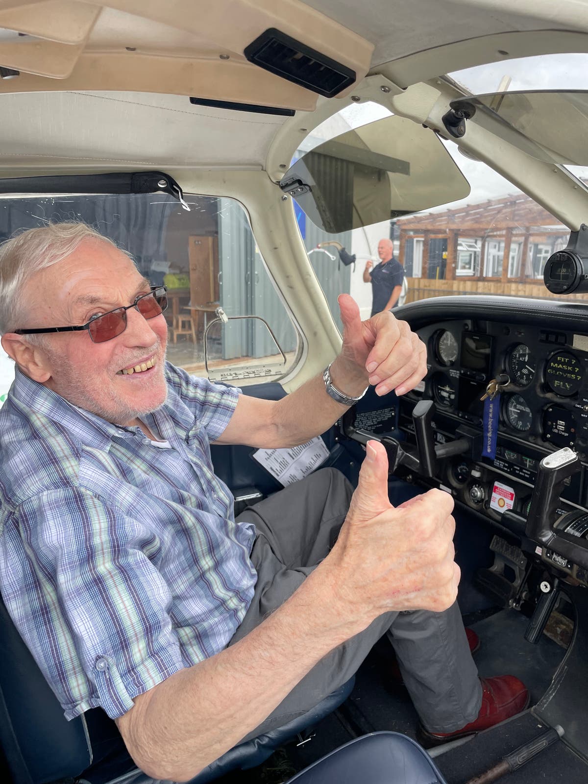 Care home resident, 82, lives lifelong dream of flying a plane