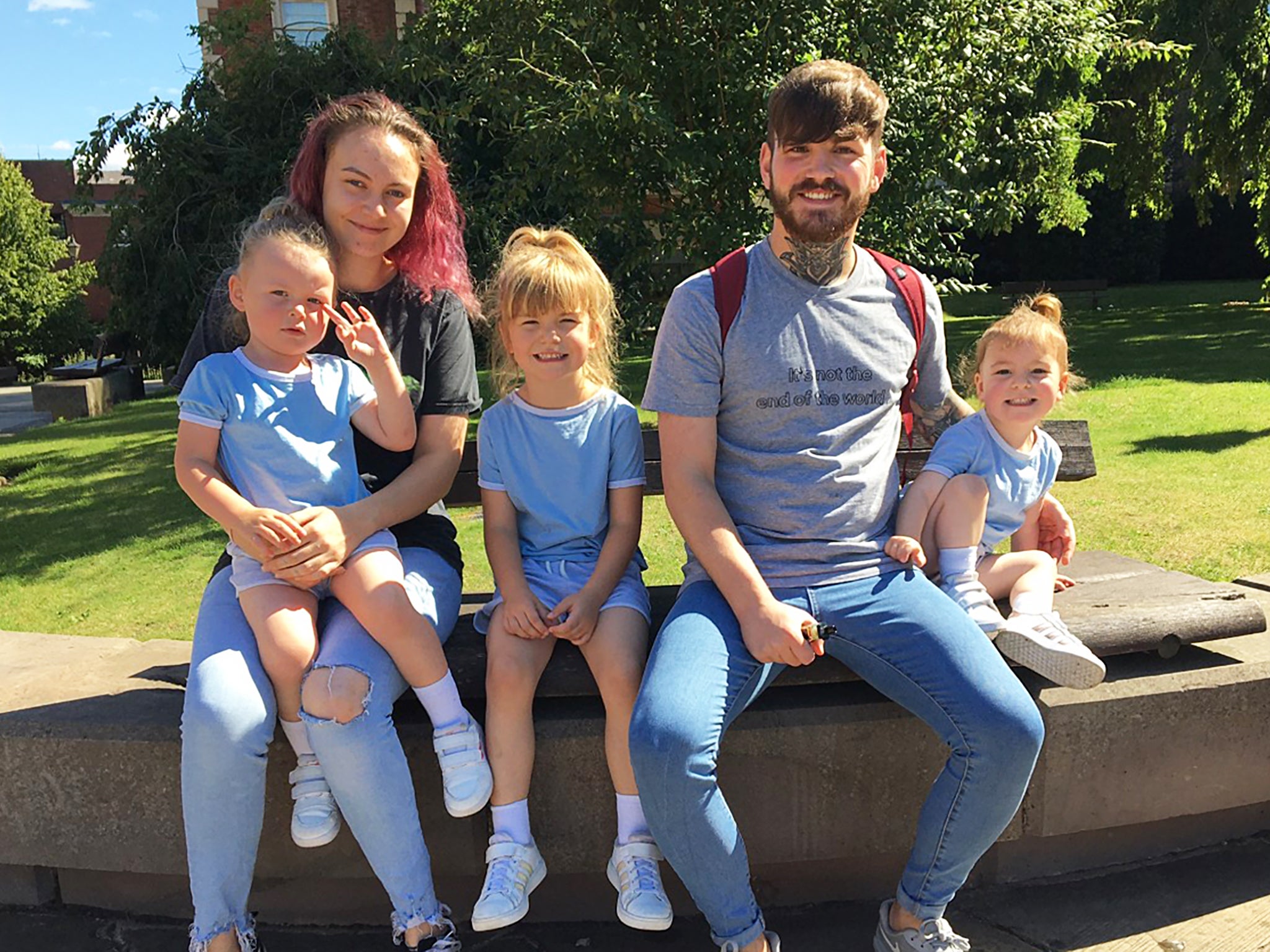 Josephine Glassford and Tom Howarth with their children