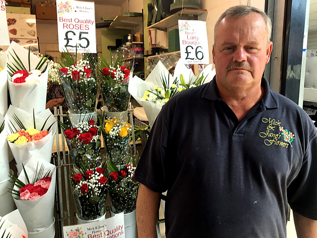 Mick Gardener, owner of Mick’s Flowers