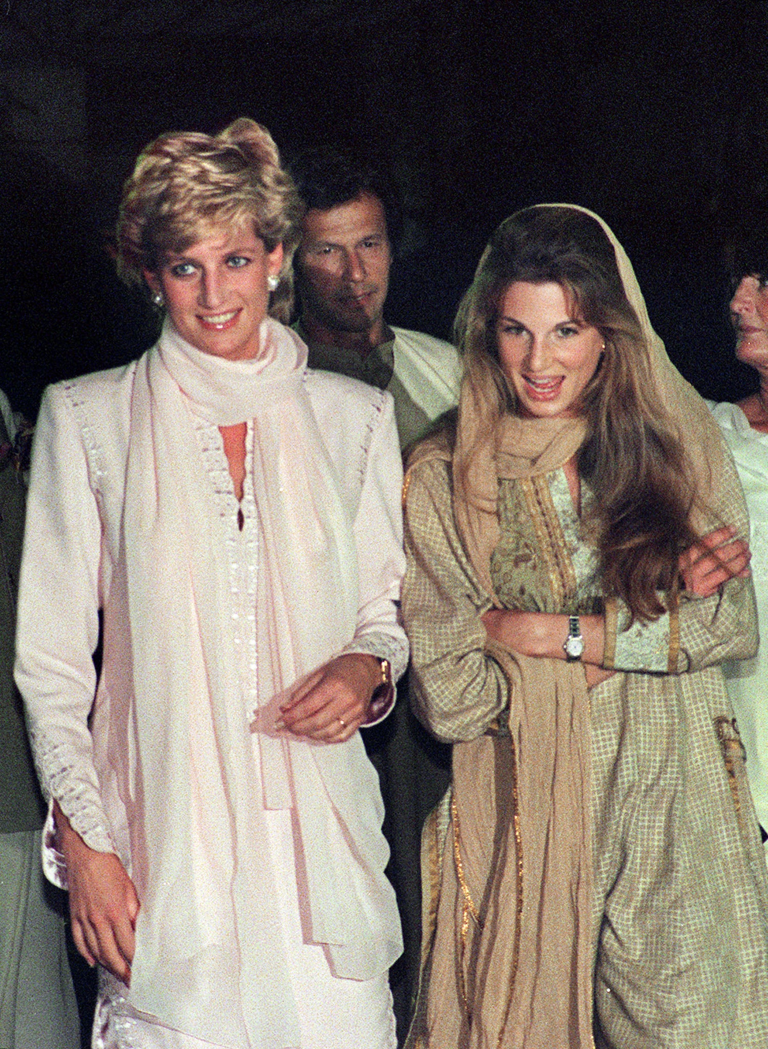 Jemima Goldsmith with Diana, Princess of Wales in 1996