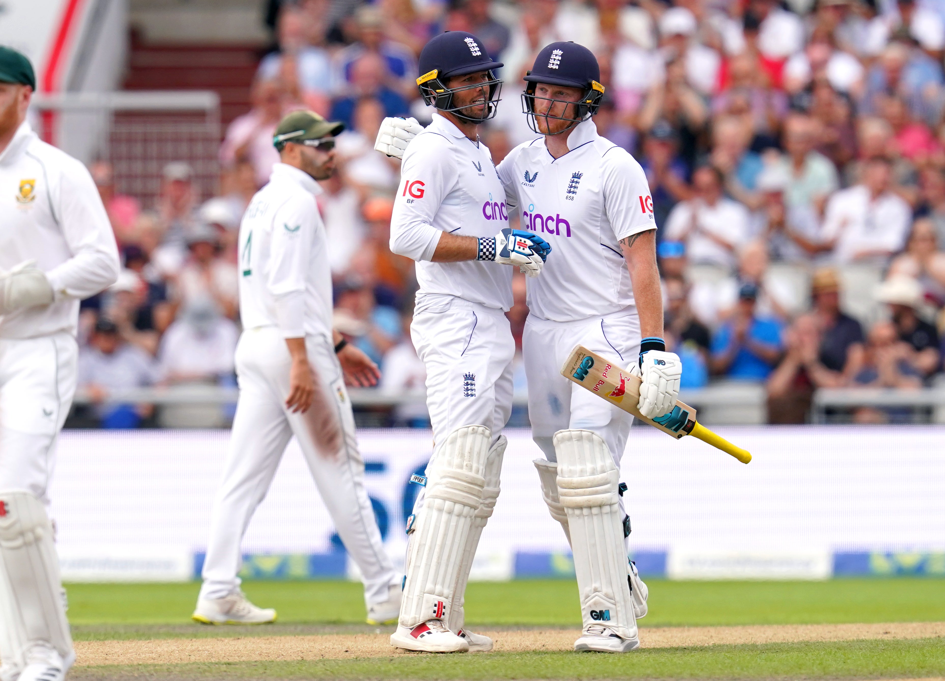 Ben Foakes, left, and Ben Stokes have put England into a commanding position against South Africa (Nick Potts/PA)