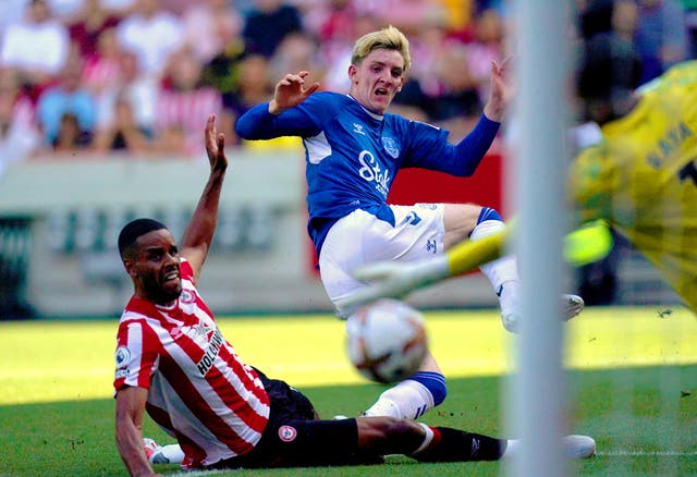 Everton’s Anthony Gordon scored (John Walton/PA)