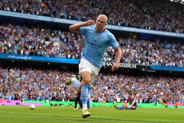 Erling Haaland hit Manchester City to victory (Nick Potts/PA)