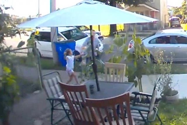 <p>Doorbell video shows moment man tries to abduct six-year-old girl</p>