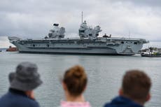 HMS Prince of Wales warship breaks down off south coast after setting out on ‘landmark mission’ to US