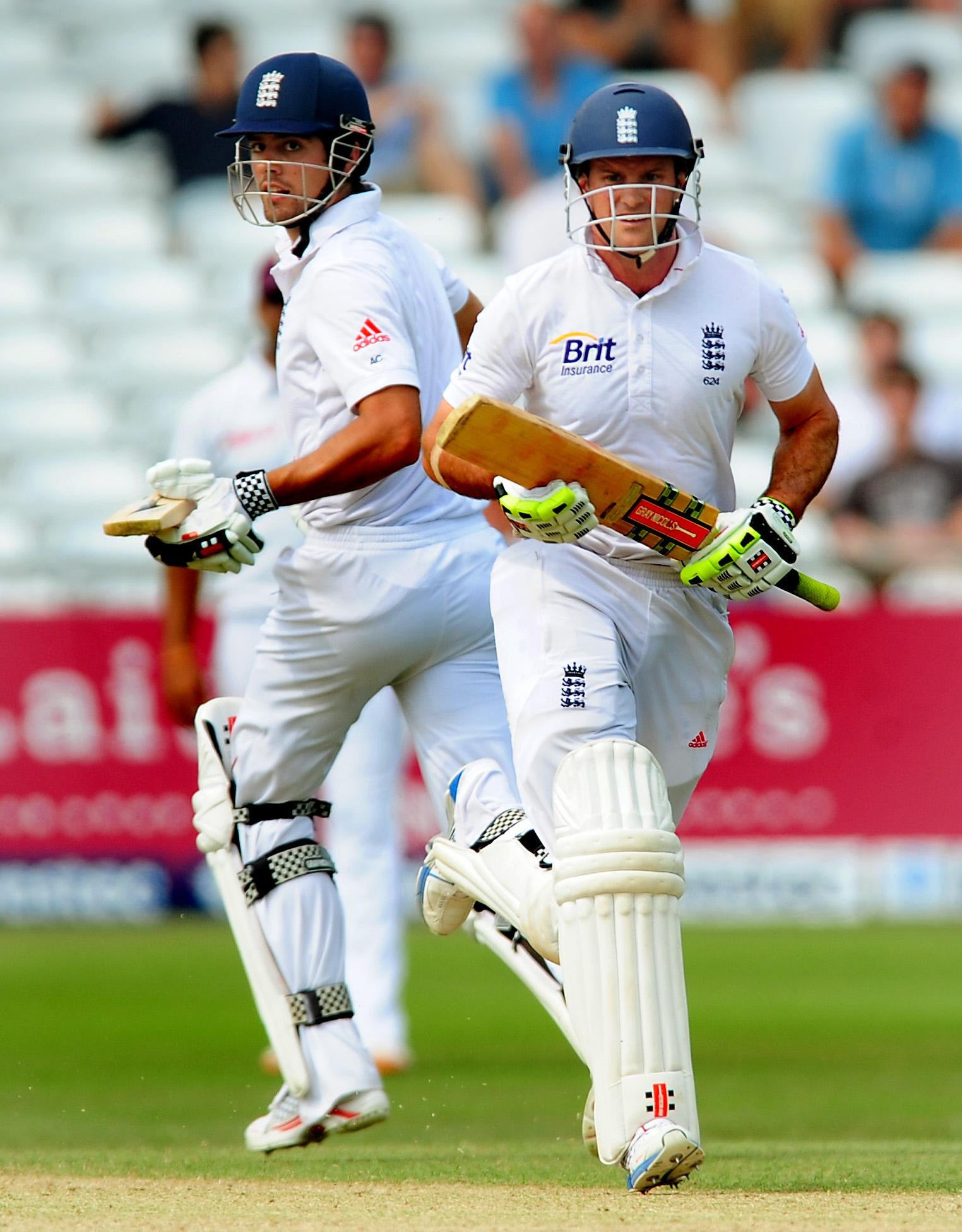 Alastair Cook, left, replaced Andrew Strauss, right, as England captain in 2012 (Rui Vieira/PA)