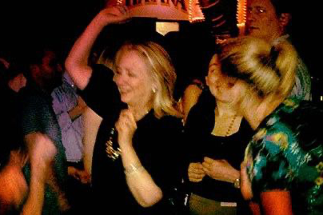 <p>The photo Hillary Clinton in a soiree and dancing at a Colombian nightclub in 2012 </p>
