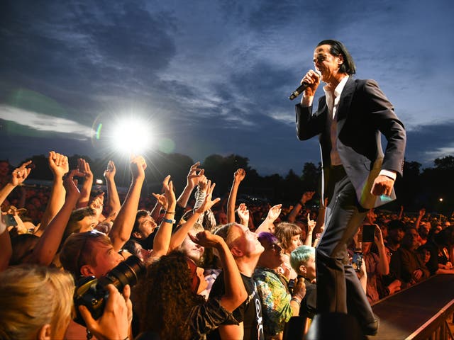 <p>Nick Cave performing at All Points East festival in London</p>