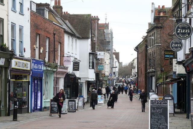 The High Street in Canterbury, Kent, as a new programme aimed at supporting businesses with a high growth potential has been launched (Gareth Fuller/PA)