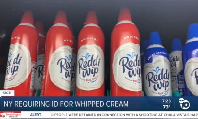 <p>New York state has banned the sale of whipped cream cannisters to under 21s</p>