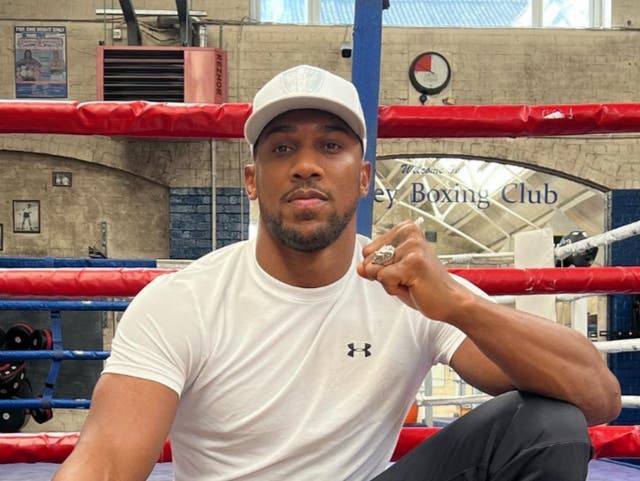 <p>Anthony Joshua at Finchley & District Boxing Club, where he trained as an amateur</p>