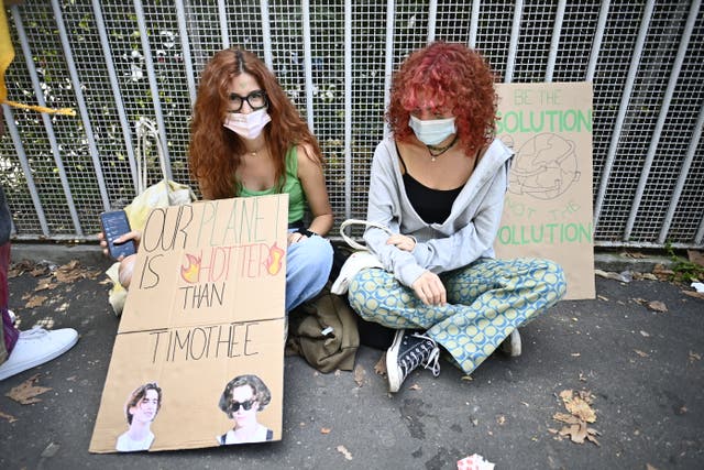 <p>Protesters of Fridays For Future during the climate strike march on October 1, 2021 in Milan, Italy</p>