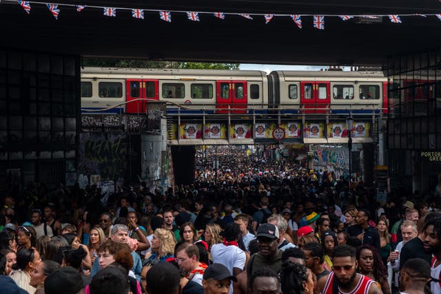 <p>The Caribbean carnival returned to the streets of Notting Hill after a two-year hiatus on Sunday and Monday</p>