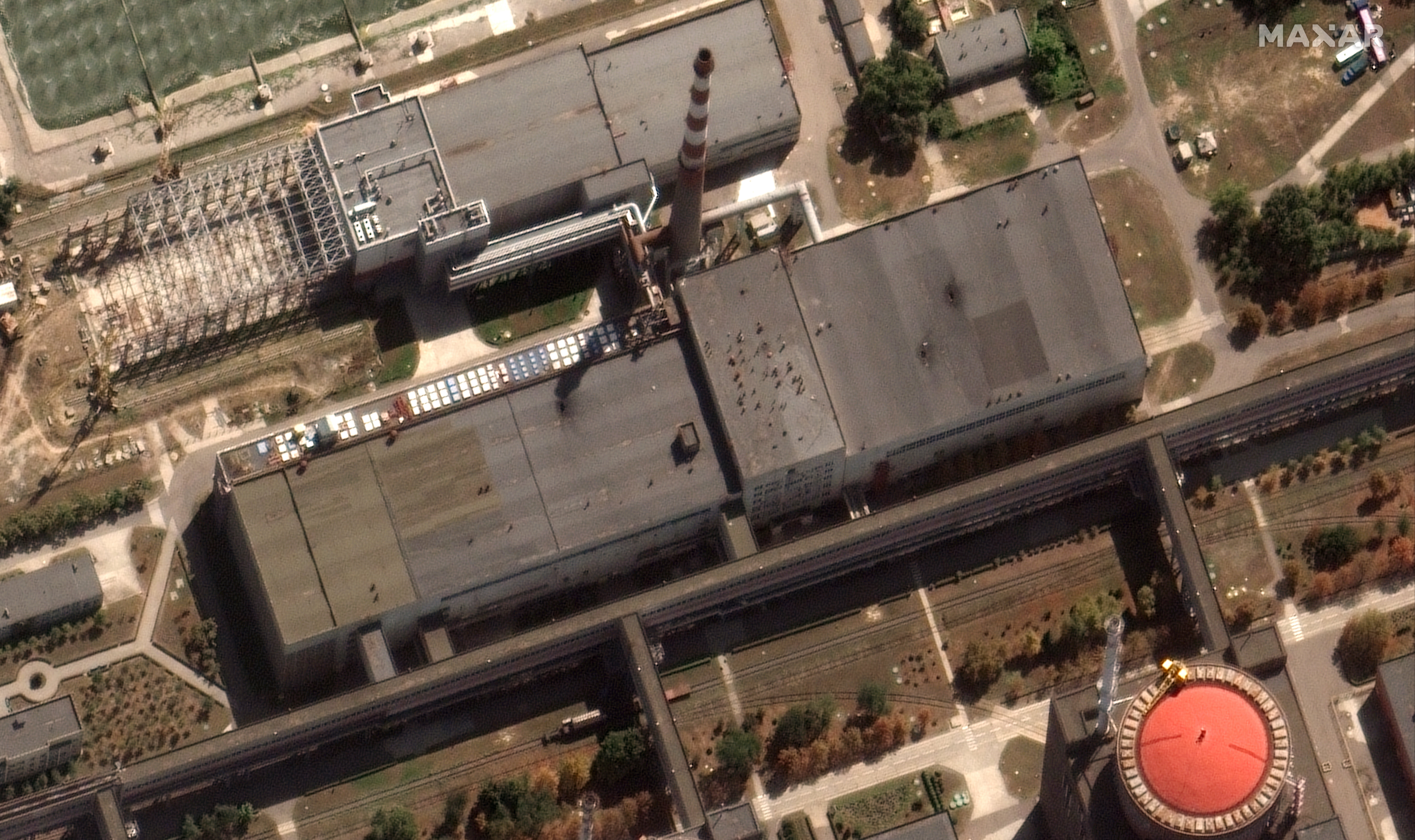 Satellite images show holes in the roof of Zaporizhzhia nuclear power plant in Ukraine