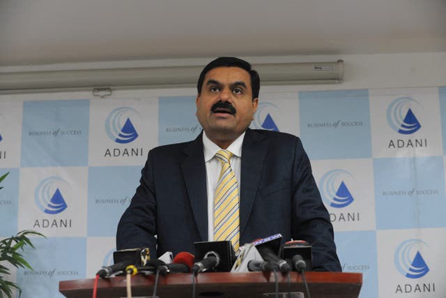 <p>File: Gautam Adani speaks during a press conference in Ahmedabad</p>