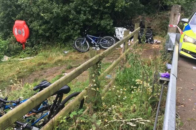 <p>Six bikes were found at the scene near the lough </p>