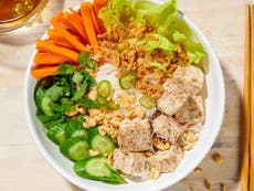 Easy no-cook Vietnamese tofu bún bowls