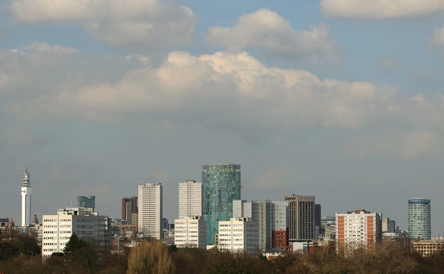 General view of the skyline of Birmingham. (Joe Giddens/PA)