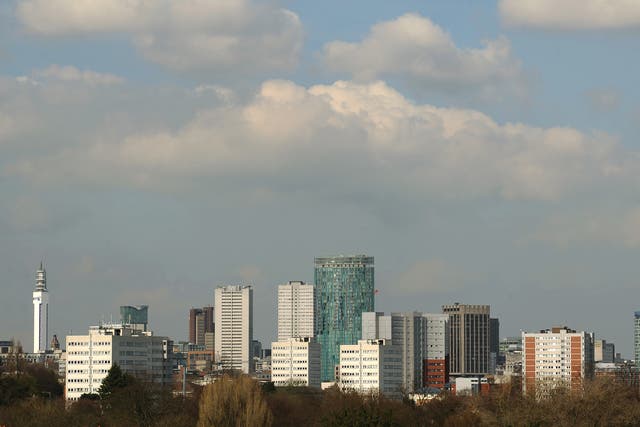 General view of the skyline of Birmingham. (Joe Giddens/PA)