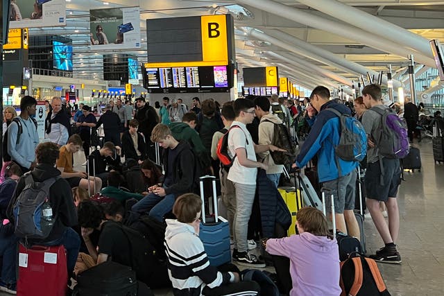 <p>Going places? Passengers at BA’s main base, Heathrow Terminal 5, where thousands of flights were cancelled during 20222 </p>