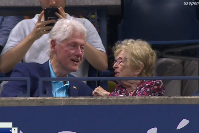 <p>Former President Bill Clinton and Dr Ruth Westheimer caused a stir at the US Open on Monday night </p>