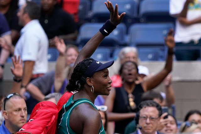 Venus Williams kept her thoughts on her tennis future to herself after losing in the opening round of the US Open (Seth Wenig/AP)