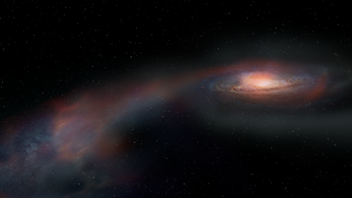 An artists conception of the “dead” galaxy SDSS J1448+1010, where all star formation has ceased