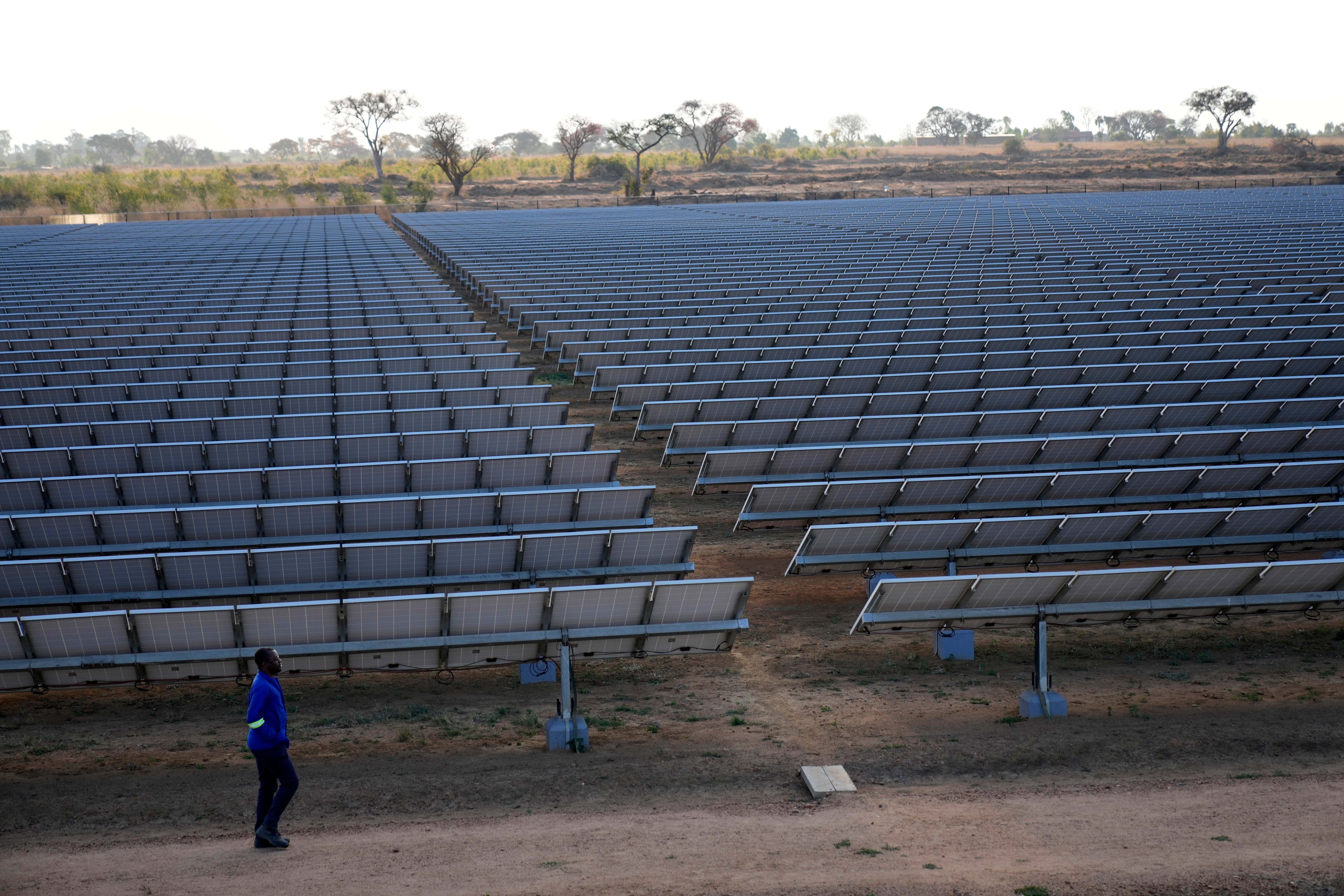 A solar farm in Zimbabwe highlighting the potential from the continent’s vast solar resource