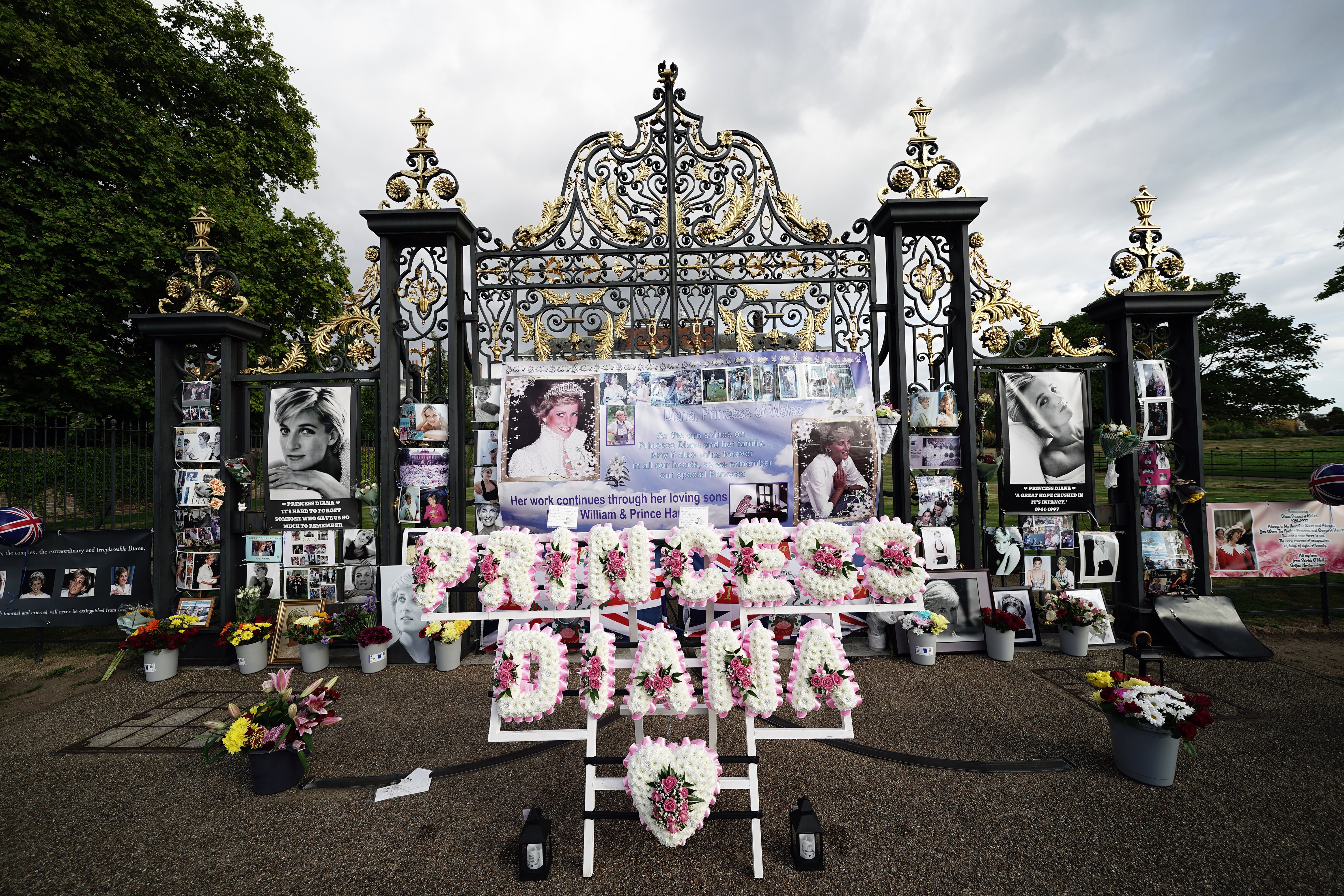 A floral display in honour of Diana, who was killed in a car crash 25 years ago (Aaron Chown/PA)