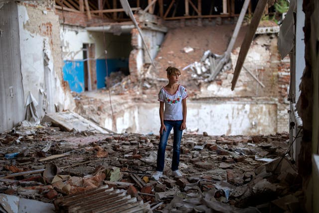 APTOPIX Russia Ukraine War Bombed Out School Photo Gallery