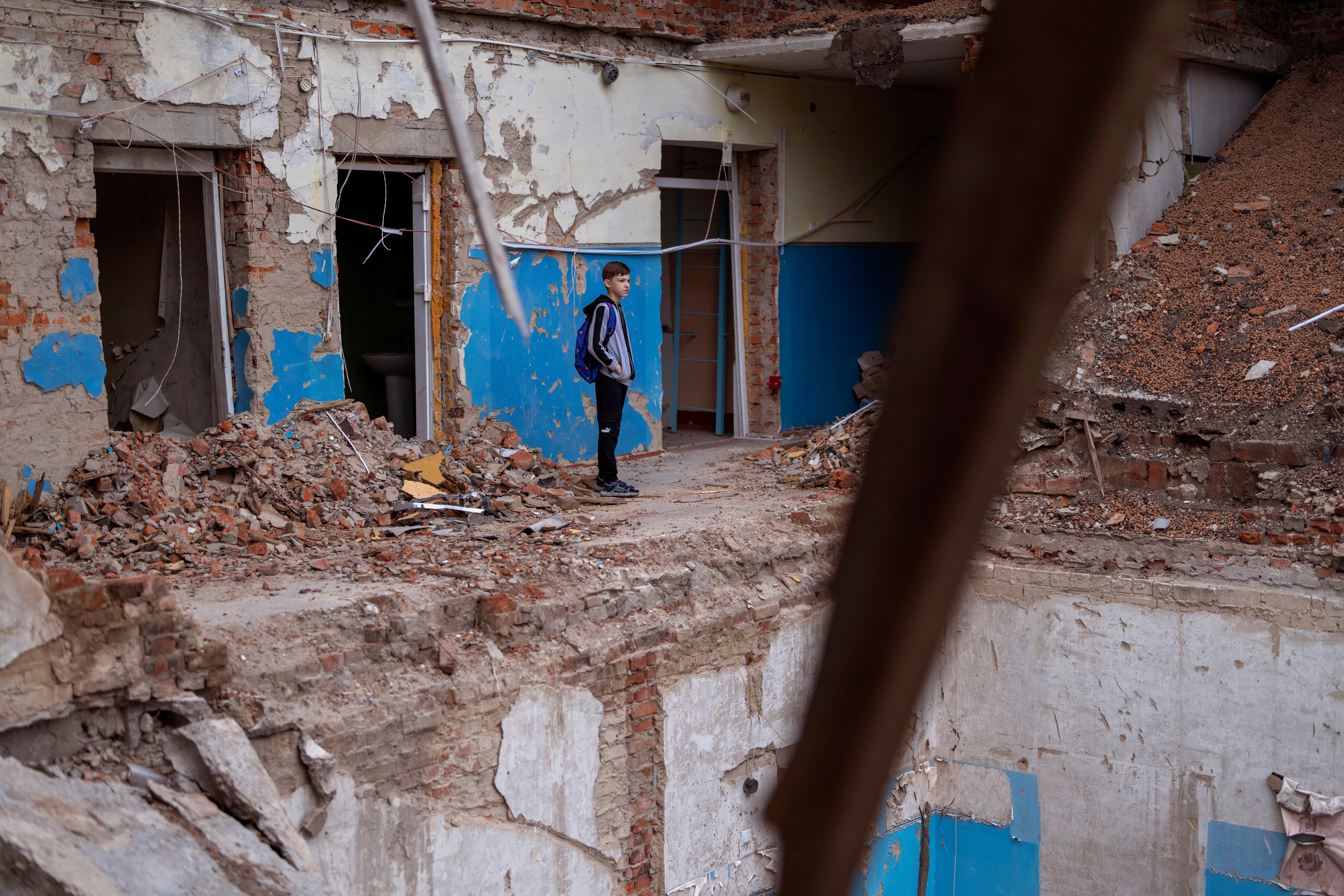 Russia Ukraine War Bombed Out School Photo Gallery