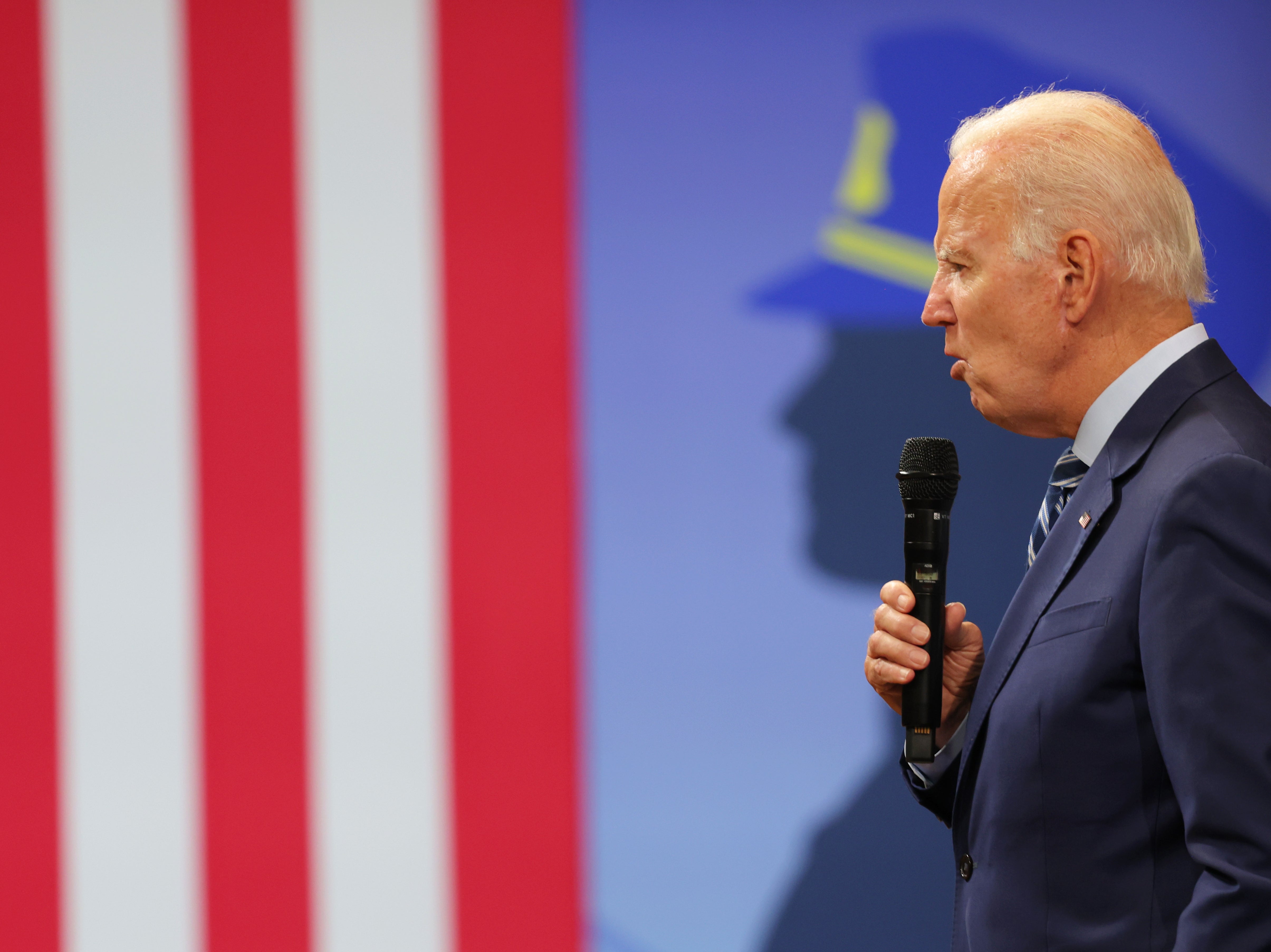 <p>Joe Biden speaks to supporters in Pennsylvania</p>