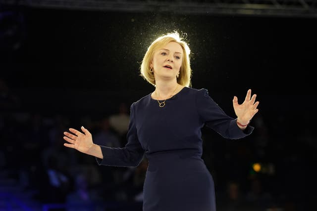 <p>Liz Truss during a hustings event at Wembley Arena</p>