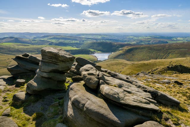 View of Kinder Reservoir from the Pennine Way at Sandy Heys, Kinder Scout (Andrew Butler/National Trust/PA)