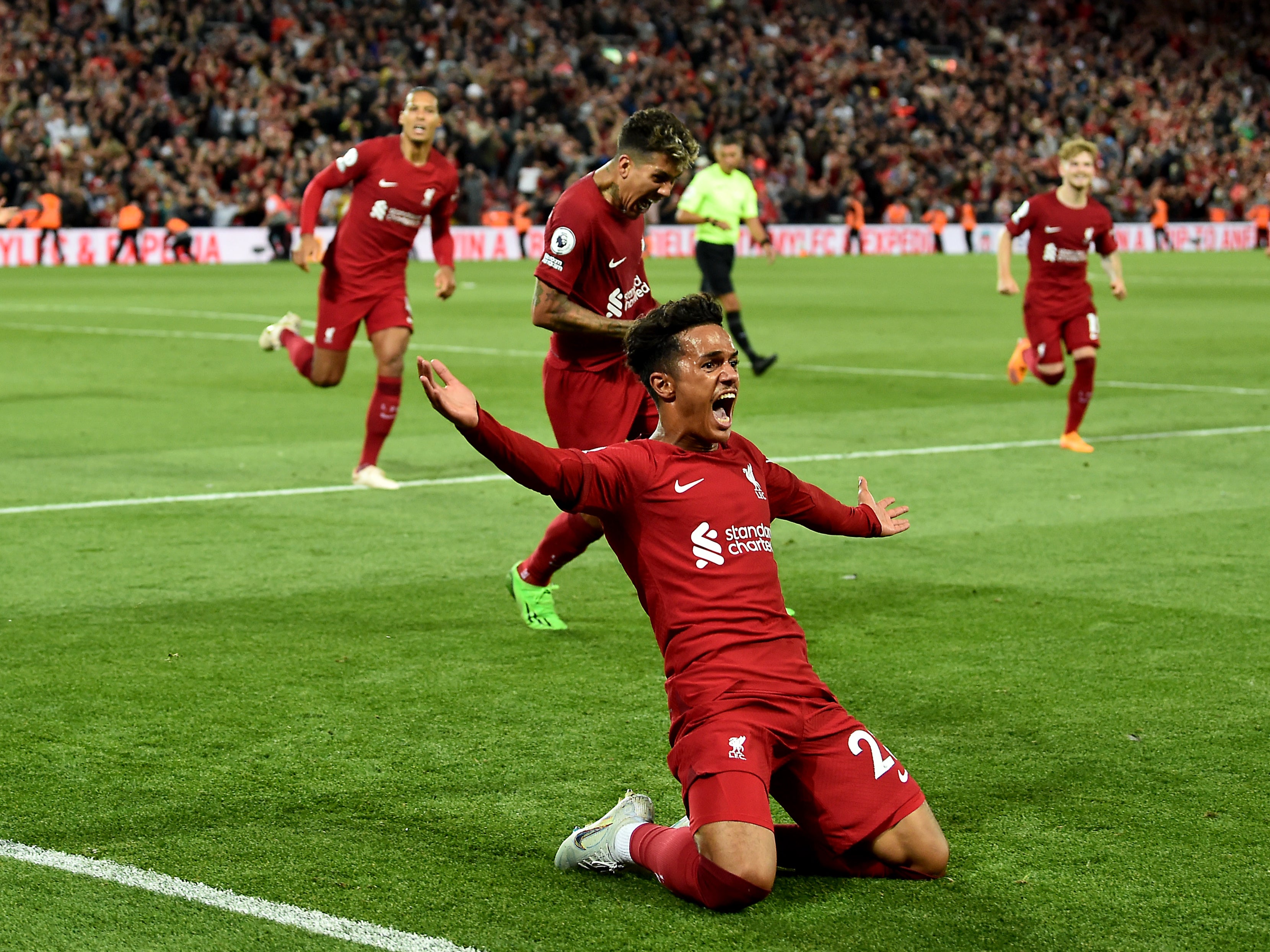 Carvalho on his knees after the winning strike