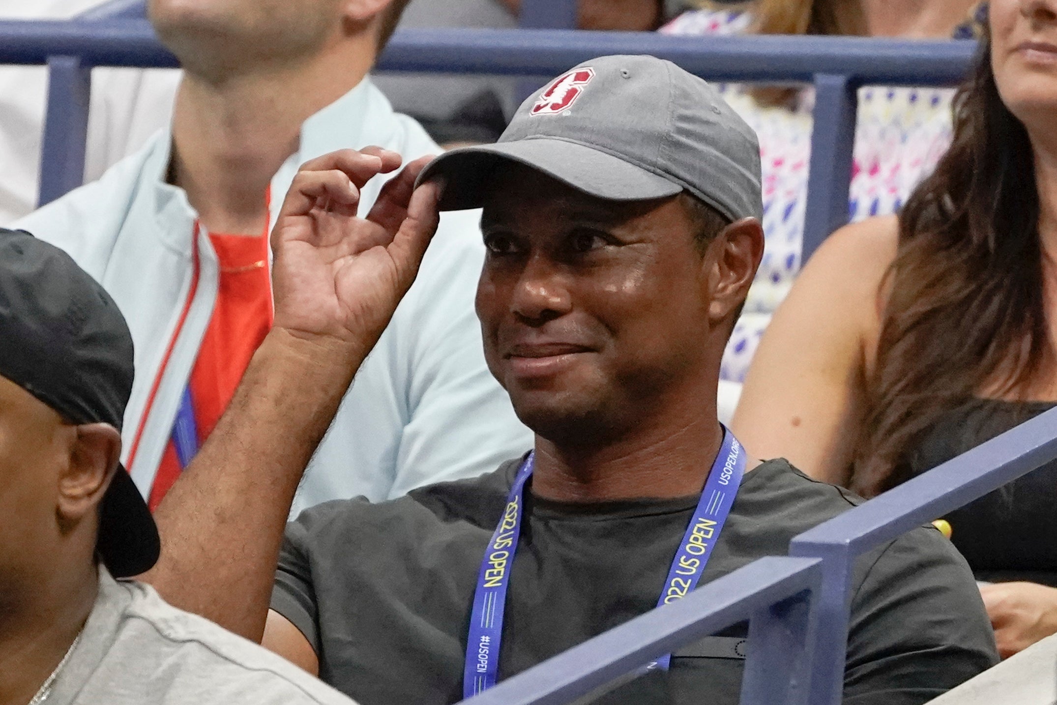 Tiger Woods was courtside cheering on Williams (John Minchillo/AP)