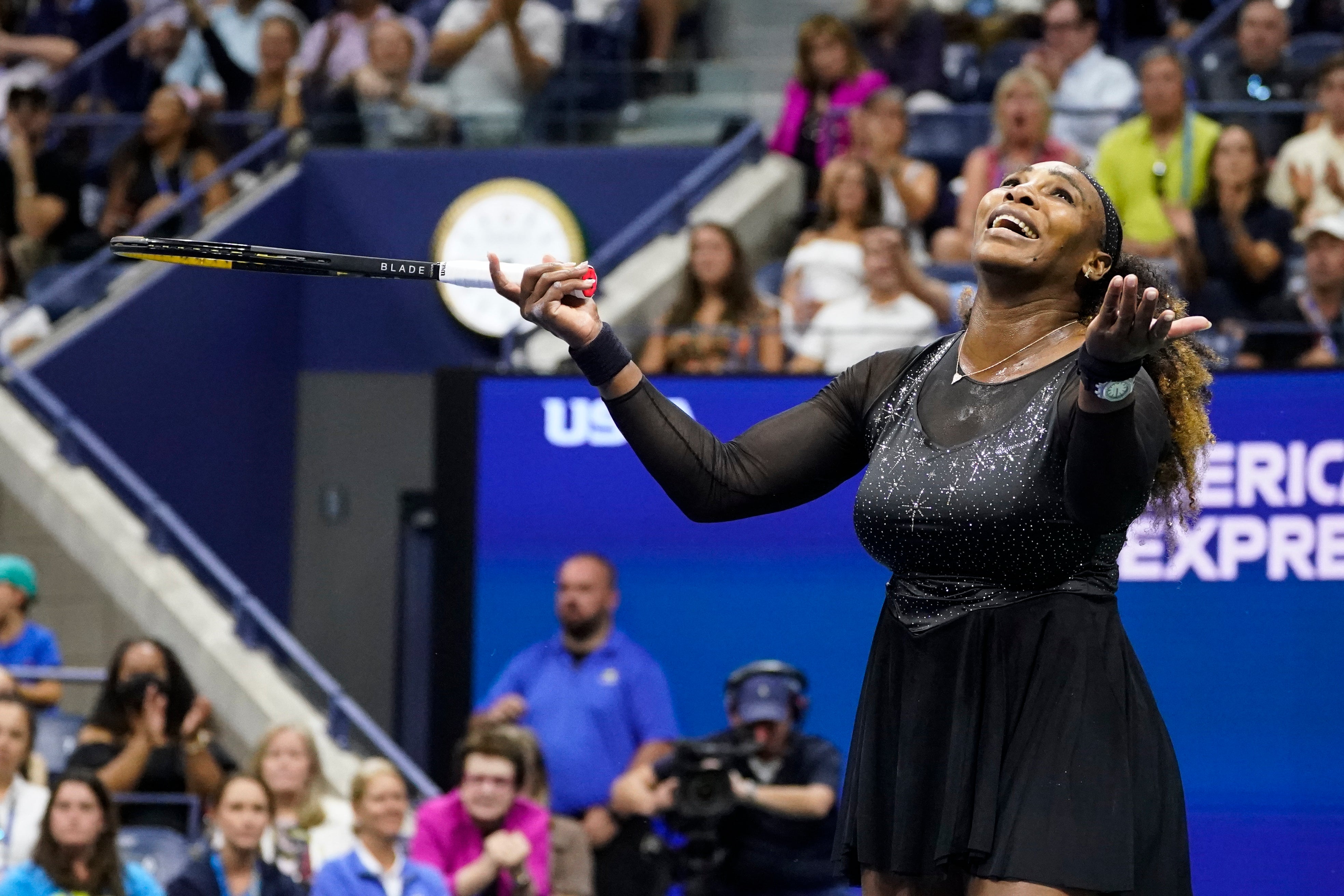 Williams looks to the heavens during her stirring victory over Anett Kontaveit